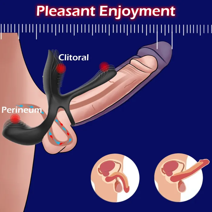 Couples Amovibe Vibrating Cock Ring with 3 Motors