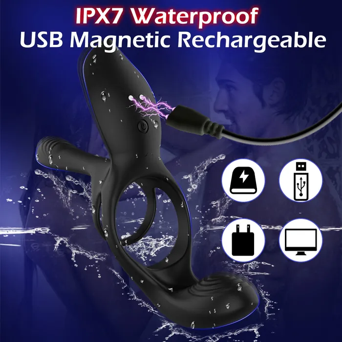 Couples Amovibe Vibrating Cock Ring with 3 Motors