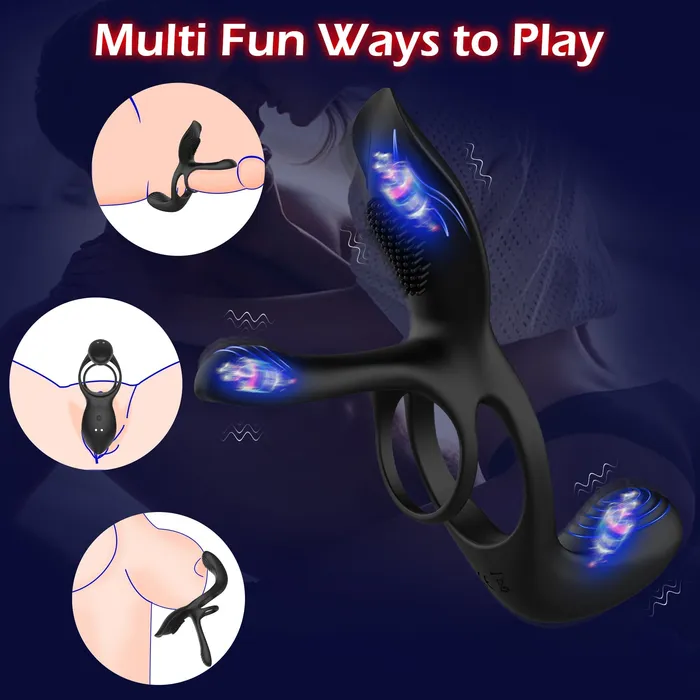 Couples Amovibe Vibrating Cock Ring with 3 Motors