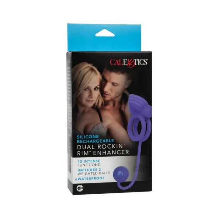 Couples Fairvillacom Dual Rockin Rim Enhancer Purple Vibrating Cock Ring