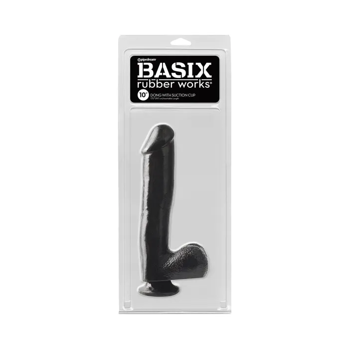 Dildos Basix Rubber Works 10 Inch Dong With Suction Cup Black Fairvillacom