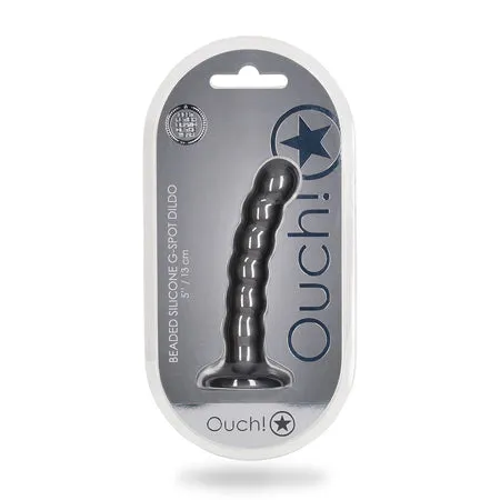 Dildos Fairvillacom Shots Ouch Beaded Silicone 5 in GSpot Dildo Gunmetal