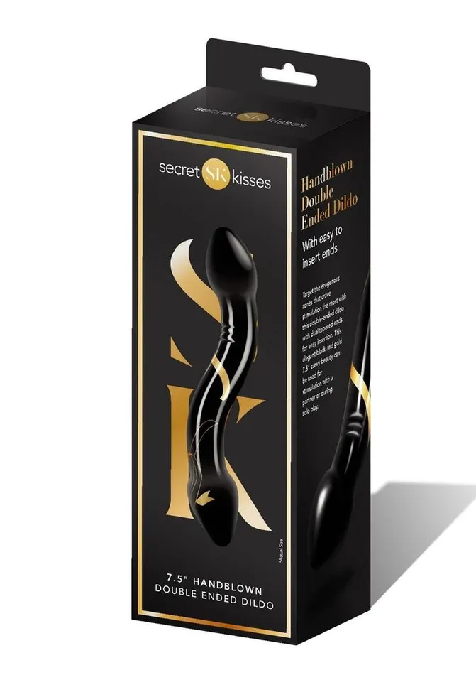 Dildos Secret Kisses 75 Handblown Double Ended Dildo BlackGold Fairvillacom Dildos Secret Kisses 75 Handblown Double Ended Dildo BlackGold Fairvillacom