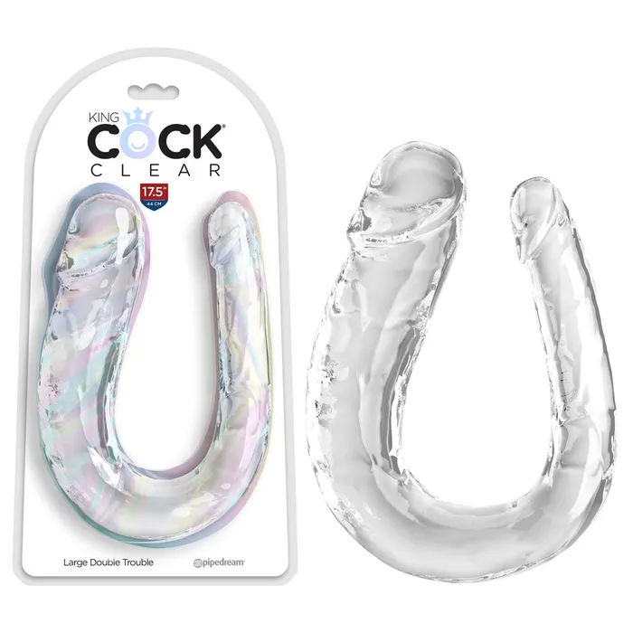 Dildos ShhhWndsr King Cock 17 inch Double Trouble Dildo Large Clear