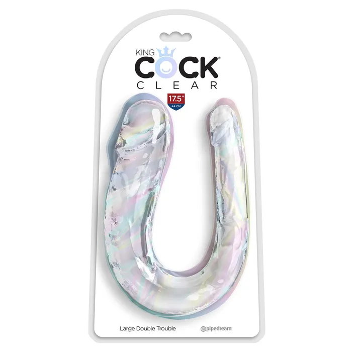 Dildos ShhhWndsr King Cock 17 inch Double Trouble Dildo Large Clear