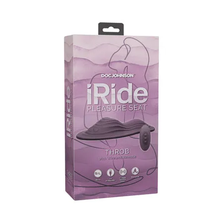 Doc Johnson Female Sex Toys iRide Pleasure Seat Throb Rechargeable with Wireless Remote Dusty Purple
