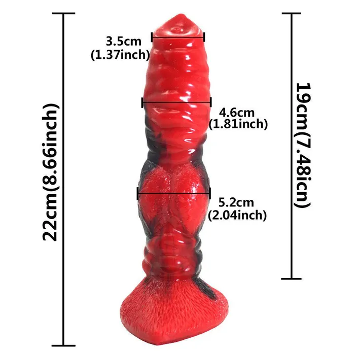 Dog Cock Dildo 22cm with suction cup base 3 colour choices ShhhOb Female Sex Toys
