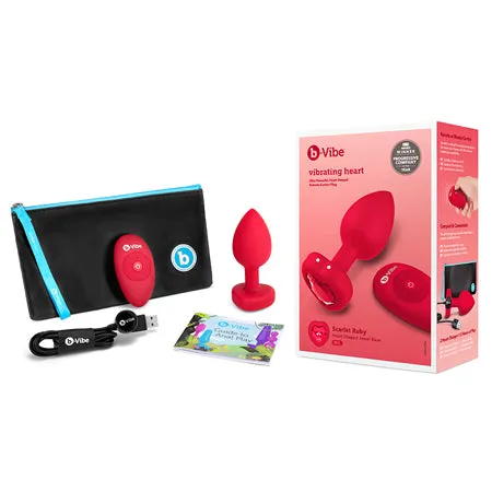 Fairvillacom Anal B VIBE VIBRATING HEART SHAPED JEWEL PLUG ML RED