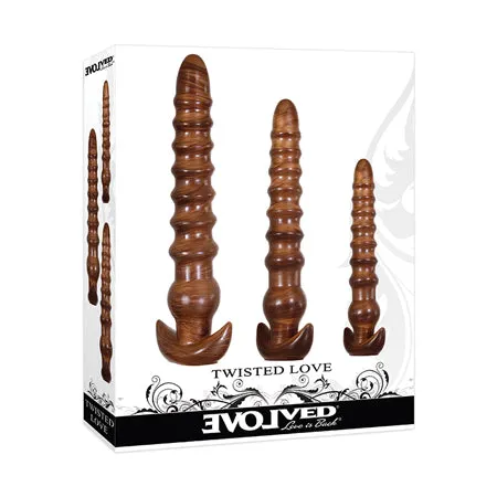 Fairvillacom Anal Evolved Twisted Love 3 pc Plug Set Gold