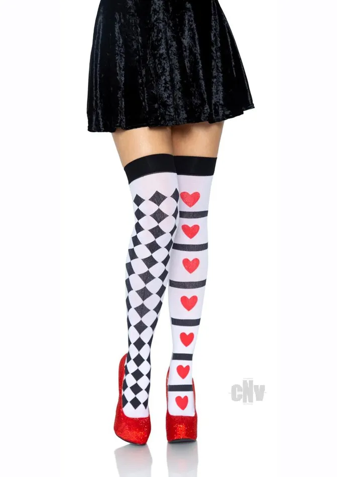 Fairvillacom Anal Harlequin Heart Thigh High Os Whtred