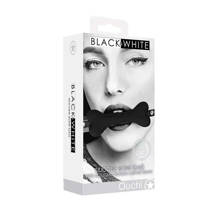 Fairvillacom Anal Ouch BW Silicone Bone Gag Black