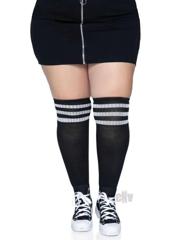 Fairvillacom Anal Over the Knee Athletic Socks 1x2x Blackwhite