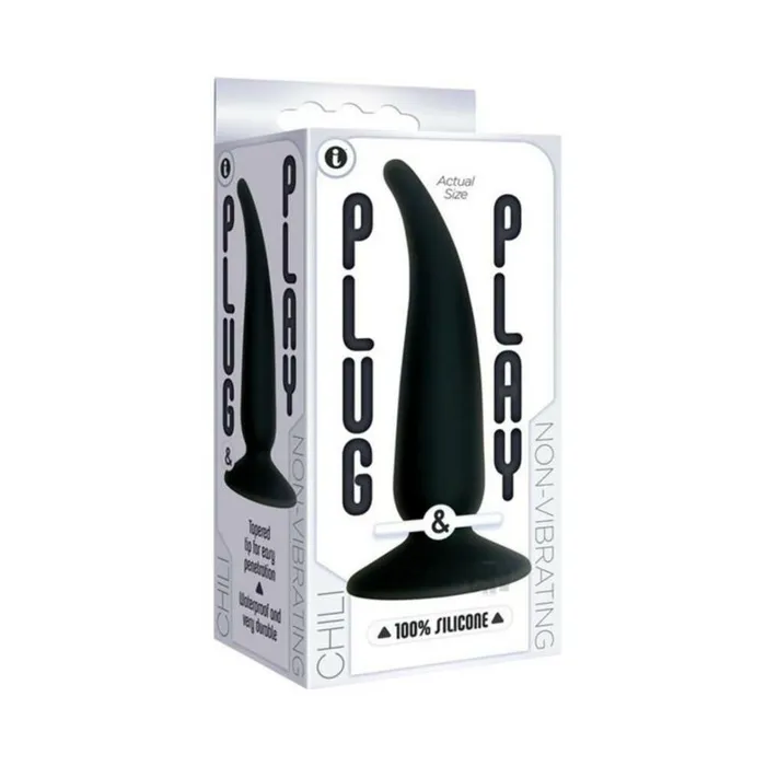 Fairvillacom Anal Plug And Play Silicone Chili Black Butt Plug