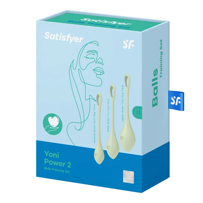 Fairvillacom Anal Satisfyer Yoni Power 2 Balls Training Set Light Green