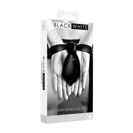 Fairvillacom Anal Shots Ouch Black White Satin Bondage Tie Black