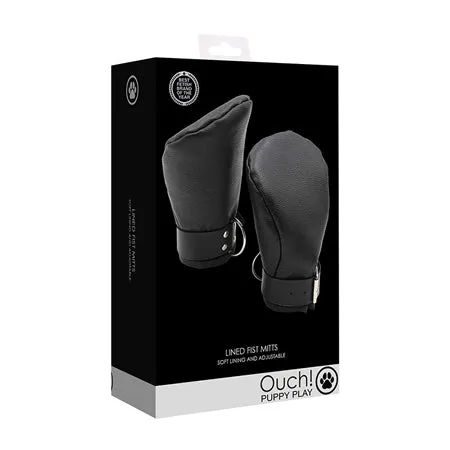 Fairvillacom Anal Shots Ouch Puppy Play Lined Fist Mitts Black