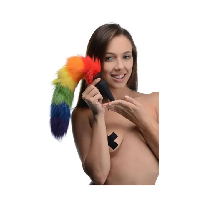 Fairvillacom Anal Tailz Rainbow Tail Silicone Butt Plug