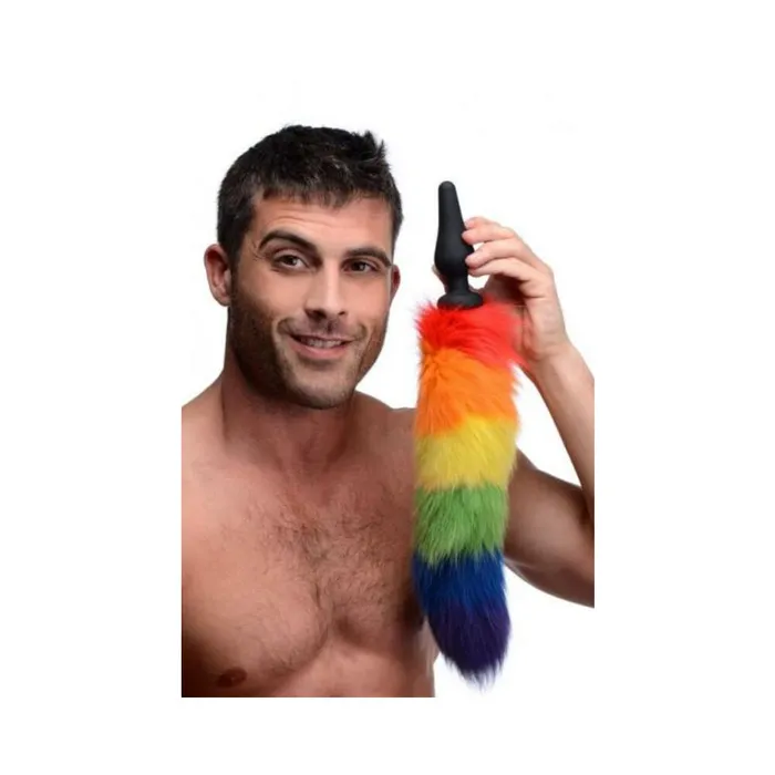 Fairvillacom Anal Tailz Rainbow Tail Silicone Butt Plug