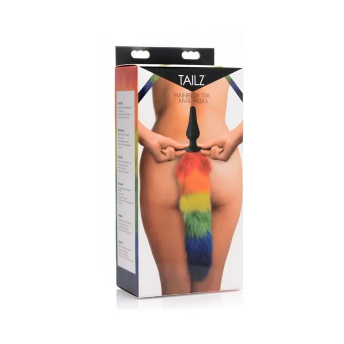 Fairvillacom Anal Tailz Rainbow Tail Silicone Butt Plug