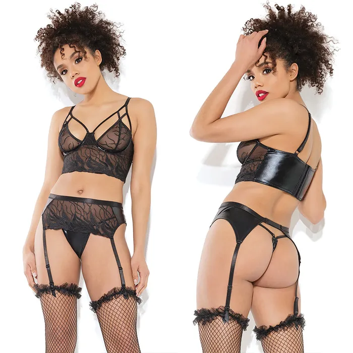 Fairvillacom Coquette Longline Bra Garter Belt GString SetBlack XLarge Anal Fairvillacom Coquette Longline Bra Garter Belt GString SetBlack XLarge Anal