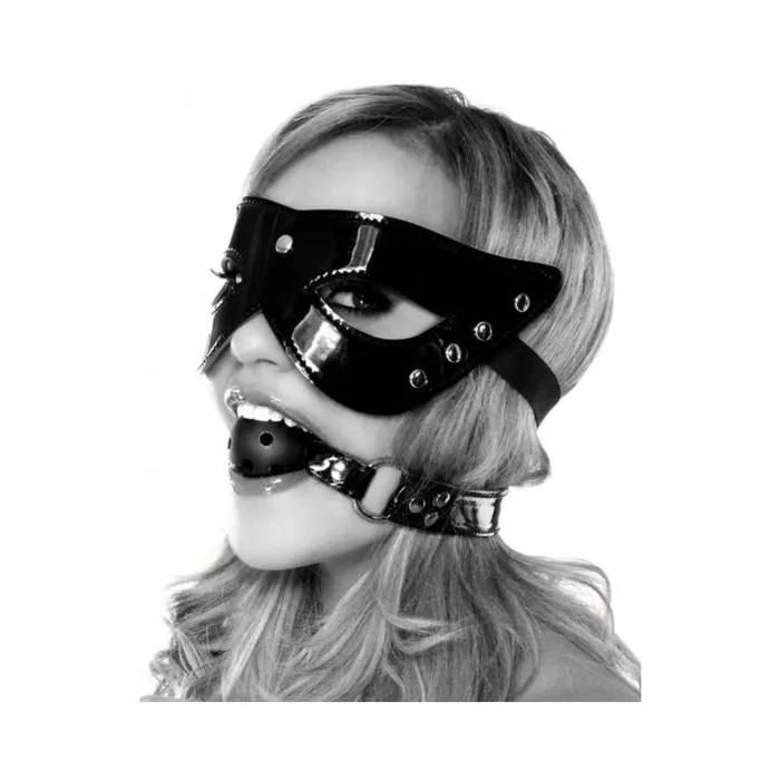 Fairvillacom Couples Fetish Fantasy Limited Edition Masquerade Mask and Ball Gag