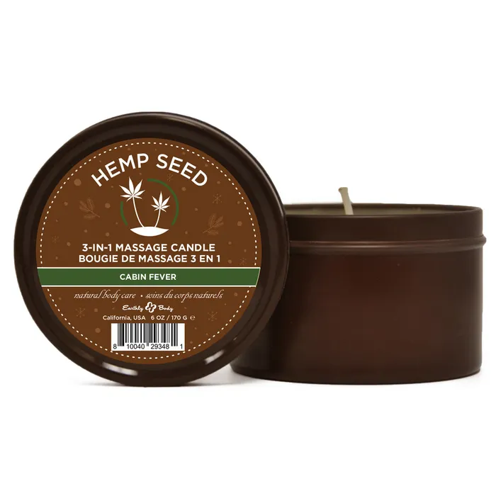 Fairvillacom Couples Hemp Seed 3in1 Massage Candle Cabin Fever 6oz 170 G