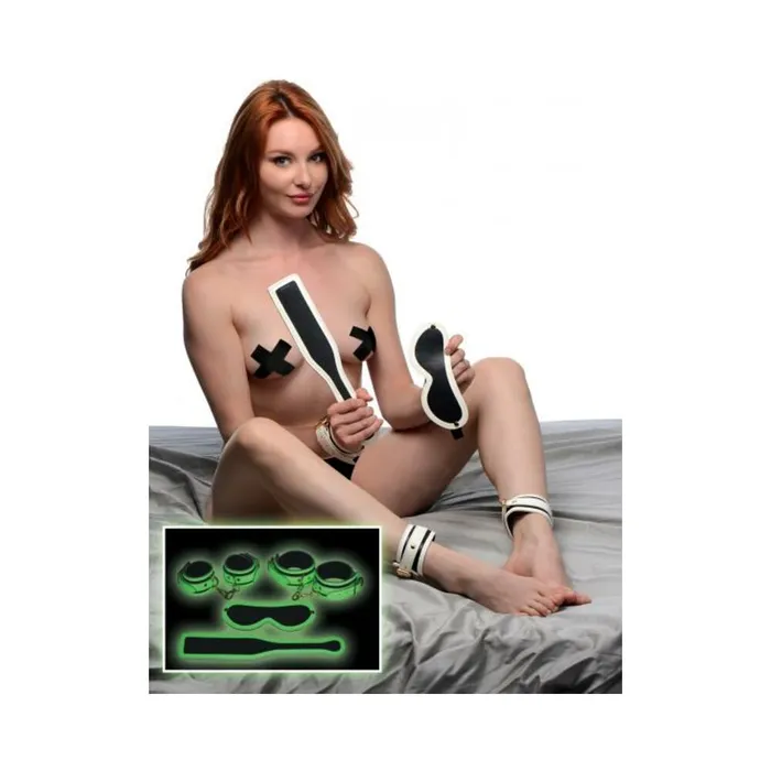 Fairvillacom Dildos Kink In The Dark Glowing Cuffs Blindfold And Paddle Bondage Set Fairvillacom Dildos Kink In The Dark Glowing Cuffs Blindfold And Paddle Bondage Set