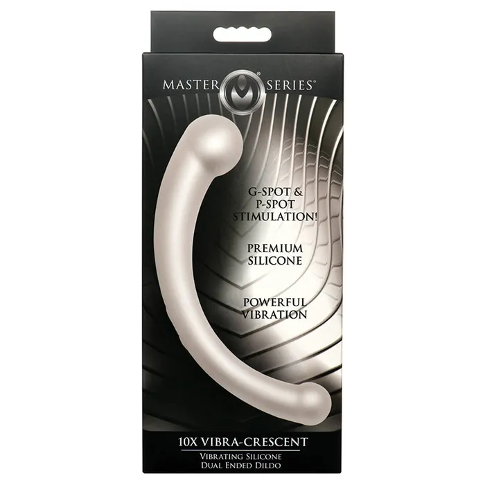 Fairvillacom Dildos Ms Vibra Crescent Dual Dildo Silver