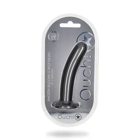 Fairvillacom Dildos Shots Ouch Smooth Silicone 6 in GSpot Dildo Gunmetal