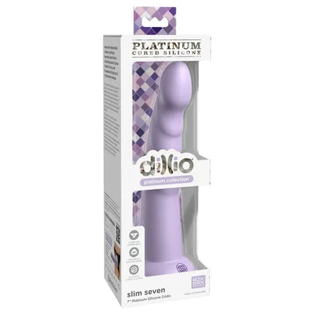 Fairvillacom Dillio Platinum 7 Slim Seven Silicone Dildo Purple Dildos
