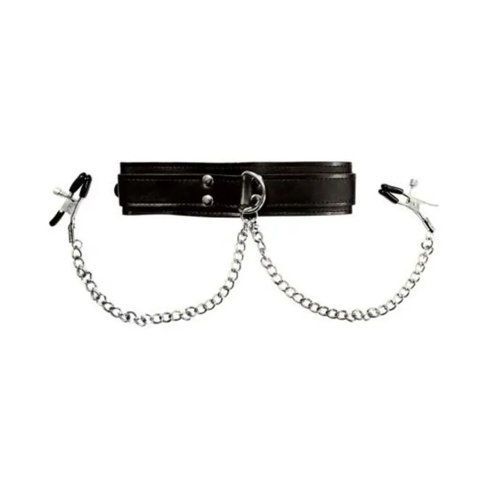 Fairvillacom Female Sex Toys Collar With Nipple Clamps