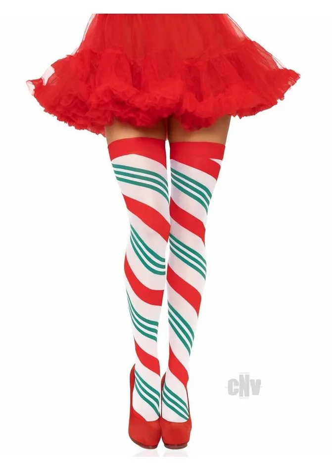 Fairvillacom Holiday Ribbon Thigh High Os Rdwhtgr Vibrators