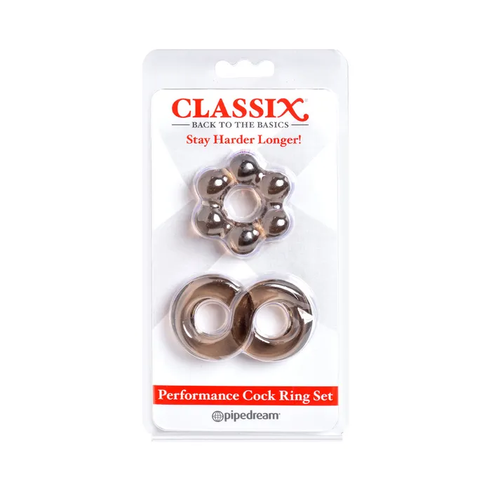 Fairvillacom Male Sex Toys Classix Performance Cock Ring SetSmoke