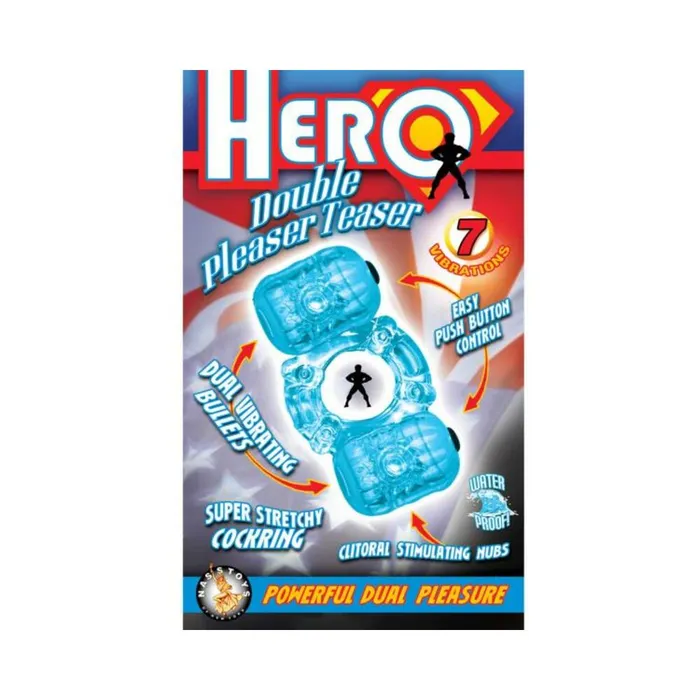 Fairvillacom Male Sex Toys Hero Double Pleaser Teaser Cock Ring Waterproof Blue Fairvillacom Male Sex Toys Hero Double Pleaser Teaser Cock Ring Waterproof Blue