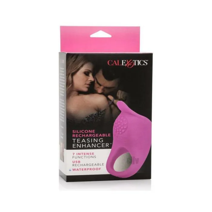 Fairvillacom Male Sex Toys Teasing Enhancer Ring Silicone Rechargeable Pink