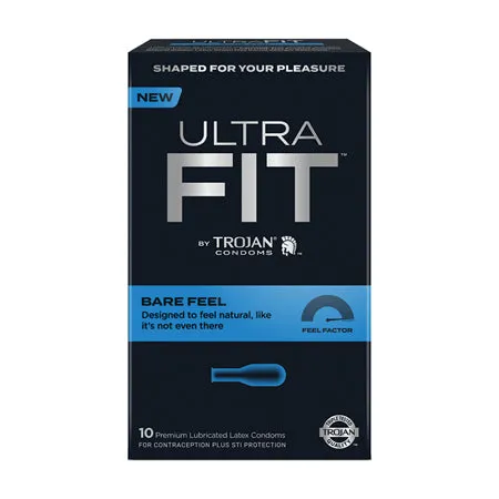 Fairvillacom Male Sex Toys Trojan Ultrafit Bare Feel Condom Pack of 10