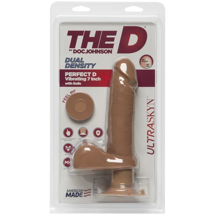 Fairvillacom The D 7 Perfect D Vibrating wBalls Caramel Dildos