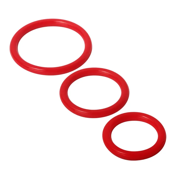 Fairvillacom Trinity Silicone Cock Rings Red Dildos