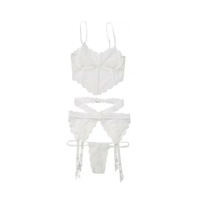 Fairvillacom Vibrators Bra Garterbelt And Gstring White Os Hanging