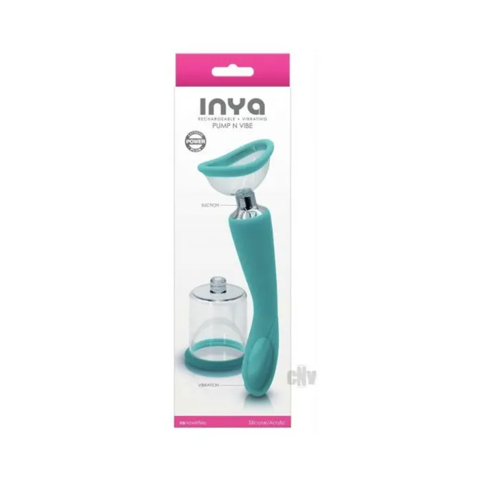 Fairvillacom Vibrators Inya Pump And Vibe With Interchangeable Suction Cups Teal