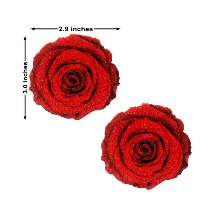 Fairvillacom Vibrators Neva Nude Pasties Enchanted Red Rose Glitter Velvet