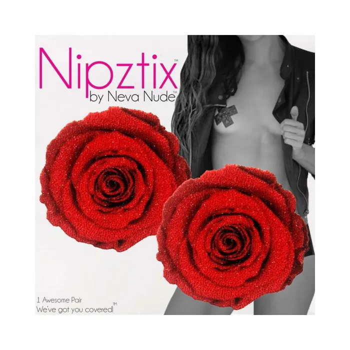 Fairvillacom Vibrators Neva Nude Pasties Enchanted Red Rose Glitter Velvet