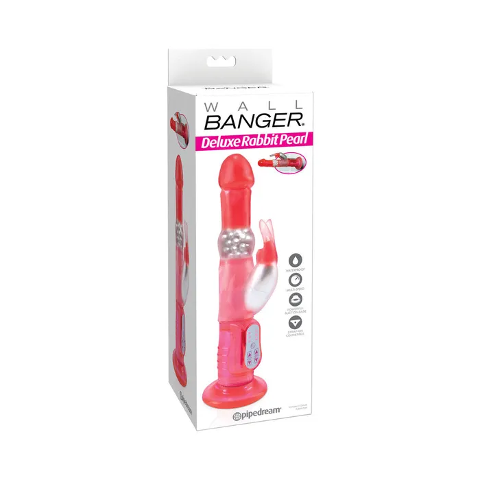 Fairvillacom Vibrators Rabbit Pearl Waterproof Deluxe Rotating Wall Bangers Pink
