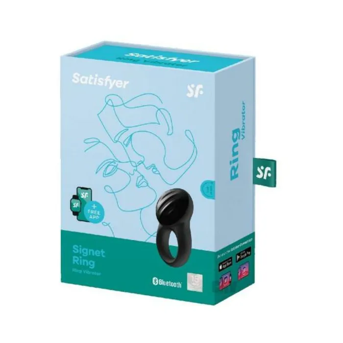 Fairvillacom Vibrators Satisfyer Signet Ring Wbluetooth App Blue