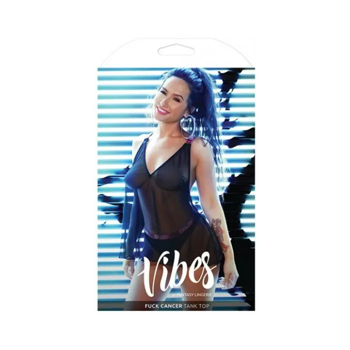 Fairvillacom Vibrators Vibes Fck Cancer Tank Top Black ML Fairvillacom Vibrators Vibes Fck Cancer Tank Top Black ML