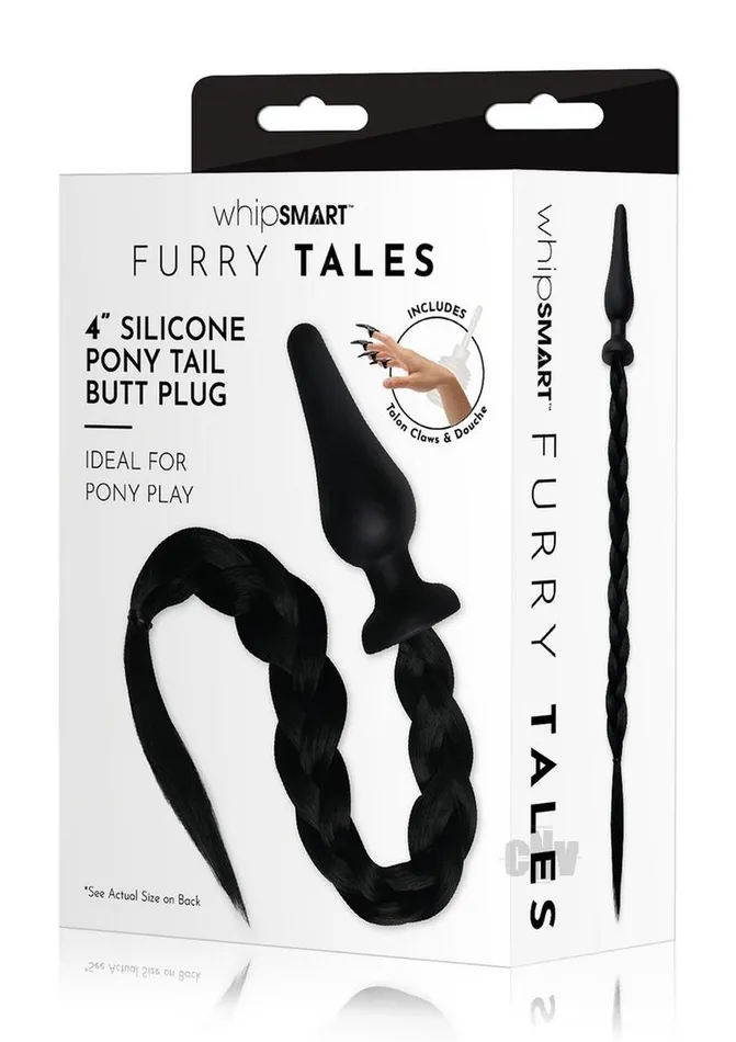 Fairvillacom Whipsmart Silicone Plug 4 Pony Tail Blk Anal