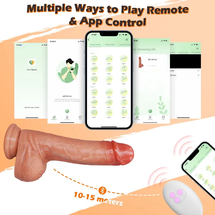Female Sex Toys Everett Thrusting Dildo with Vibration KERERO