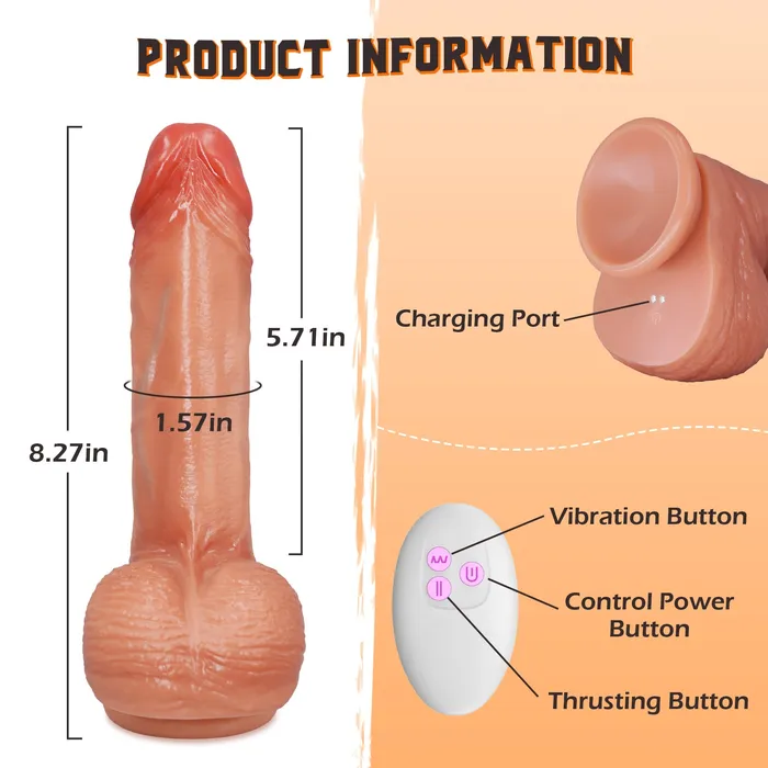 Female Sex Toys Everett Thrusting Dildo with Vibration KERERO