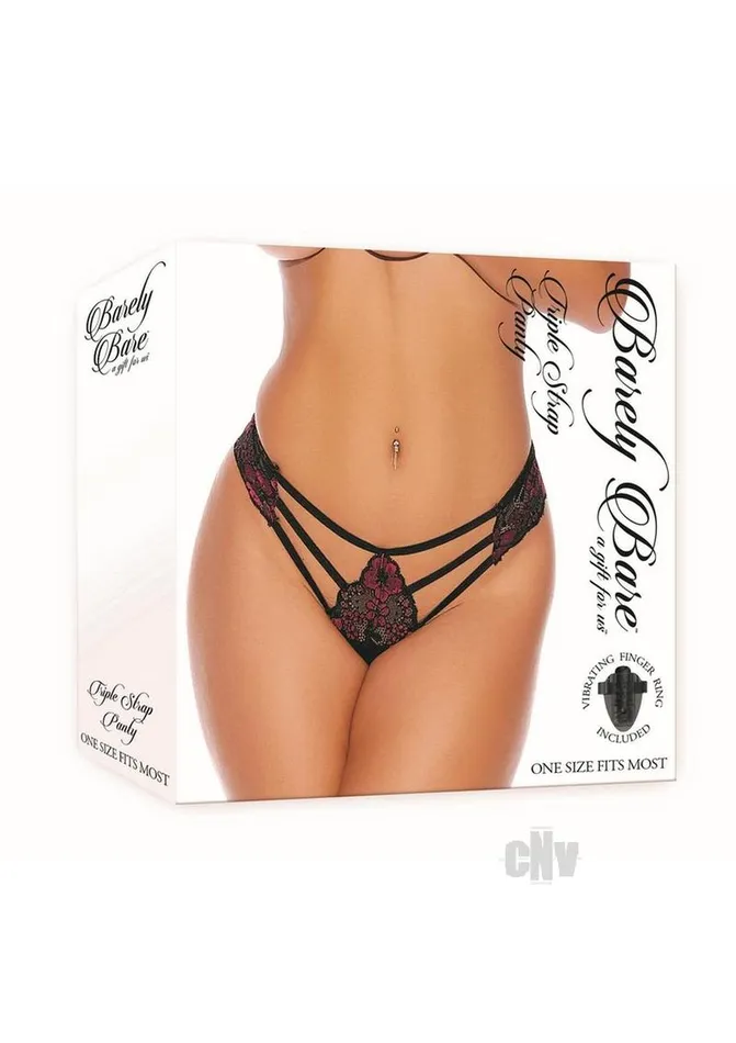 Female Sex Toys Fairvillacom Barely B Triple Strap Panty Blk
