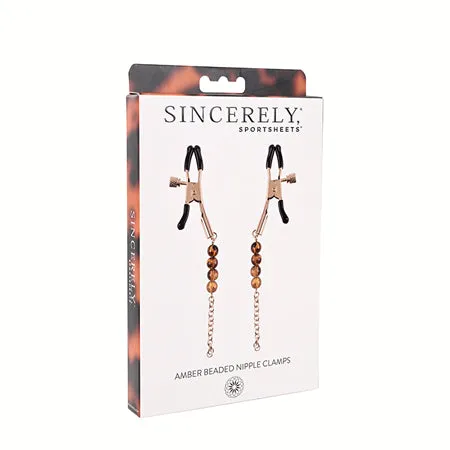 Female Sex Toys Fairvillacom Sincerely Amber Beaded Nipple Clamps